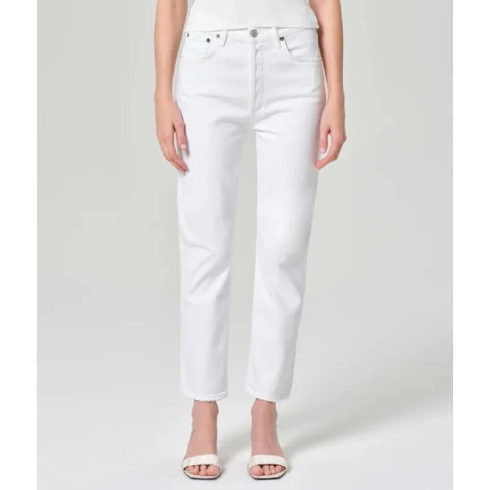 AGOLDE Riley Skinny Jeans Blurred White High Rise Button Fly Women's 25